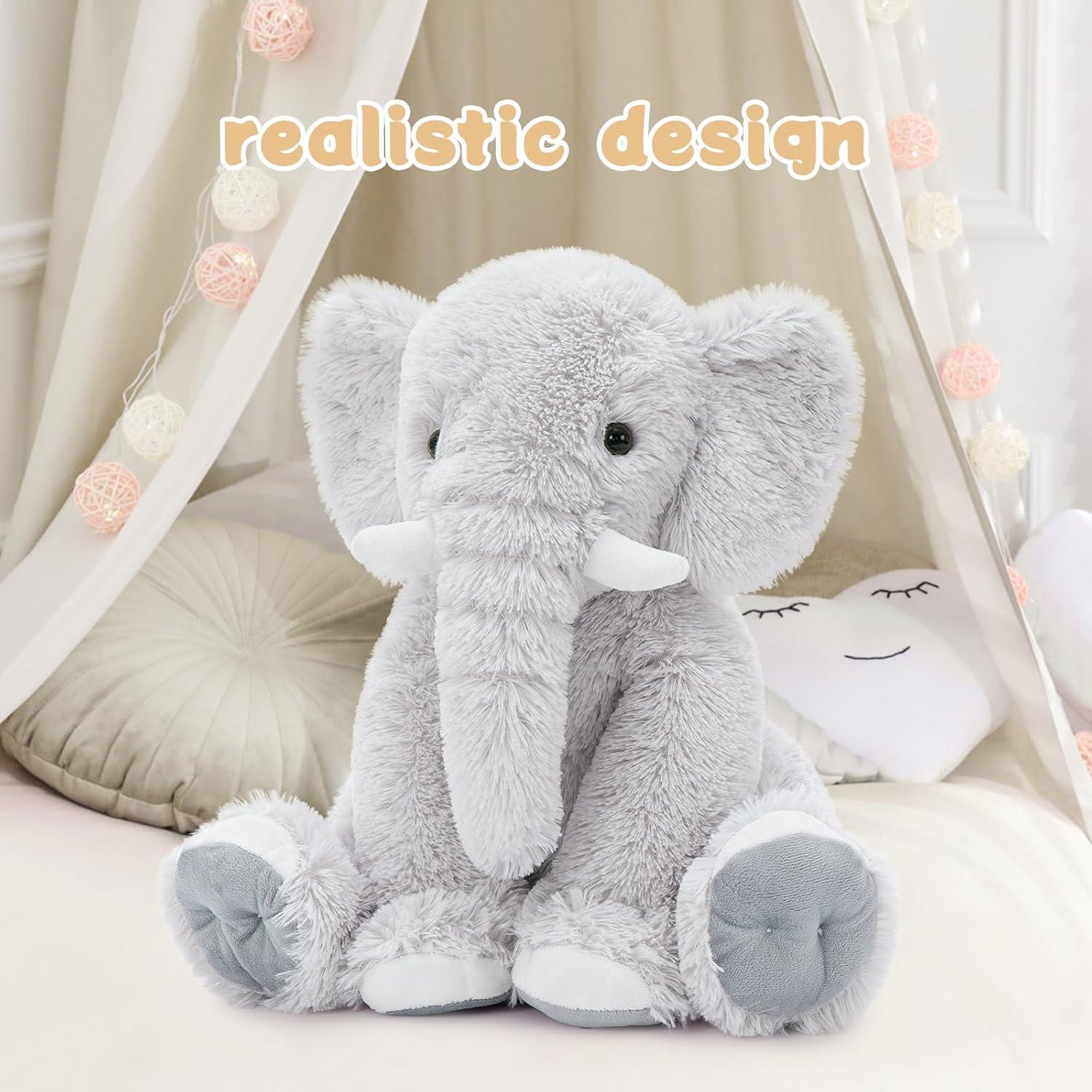 Elefante de Peluche MorisMos 50 cm Suave Gris para Niños