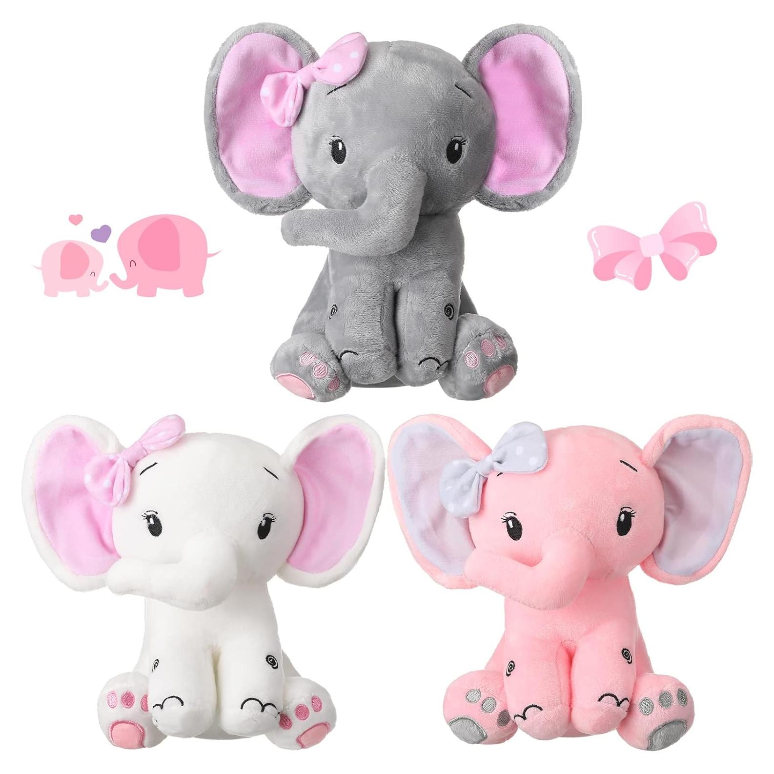 Zomiboo 3 Elefantes de Peluche Suaves 20 cm Regalo Bebé