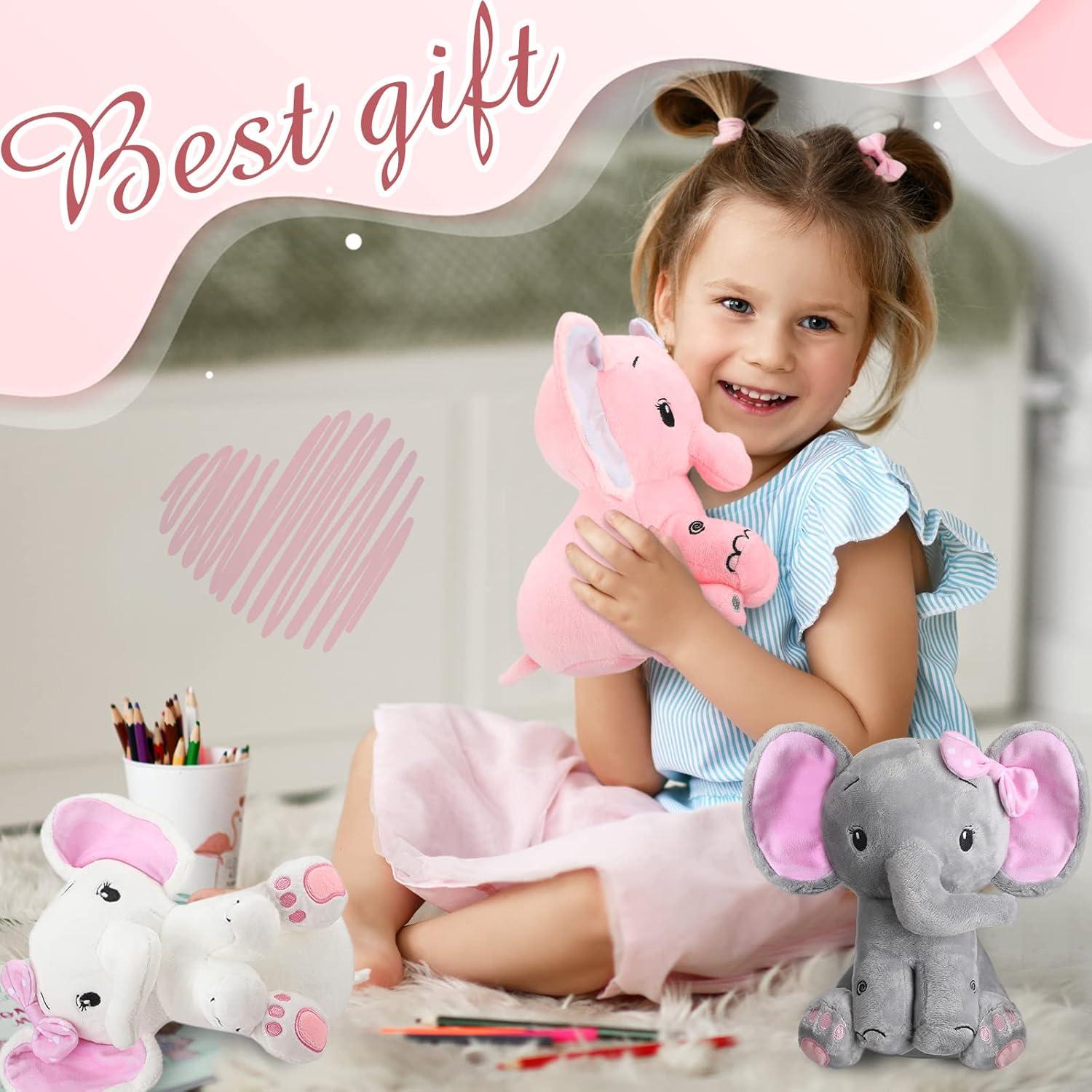 Zomiboo 3 Elefantes de Peluche Suaves 20 cm Regalo Bebé