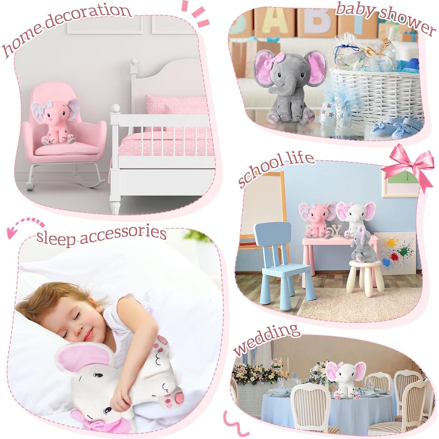 Zomiboo 3 Elefantes de Peluche Suaves 20 cm Regalo Bebé