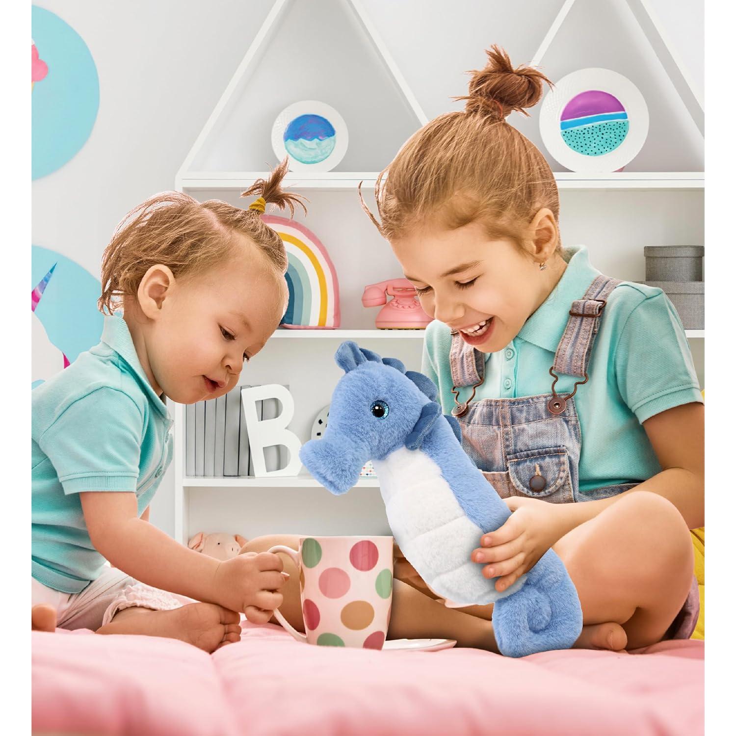 DolliBu Caballito de Mar Azul Peluche Suave 30 cm