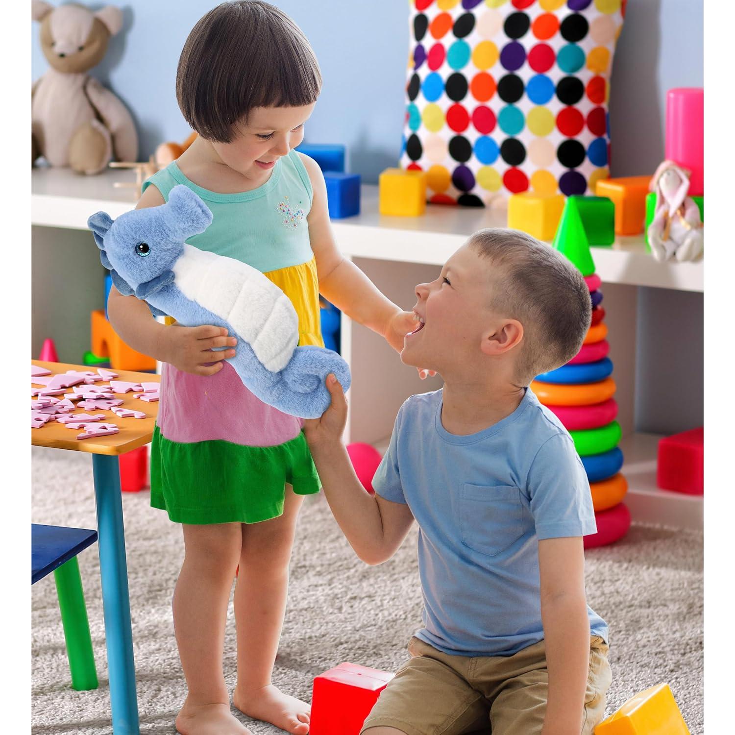 DolliBu Caballito de Mar Azul Peluche Suave 30 cm