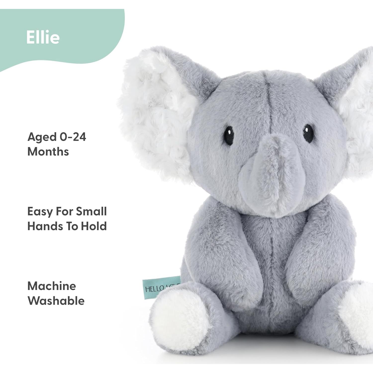 Elefante de Peluche The Peanutshell 25 cm Lavable para Bebés