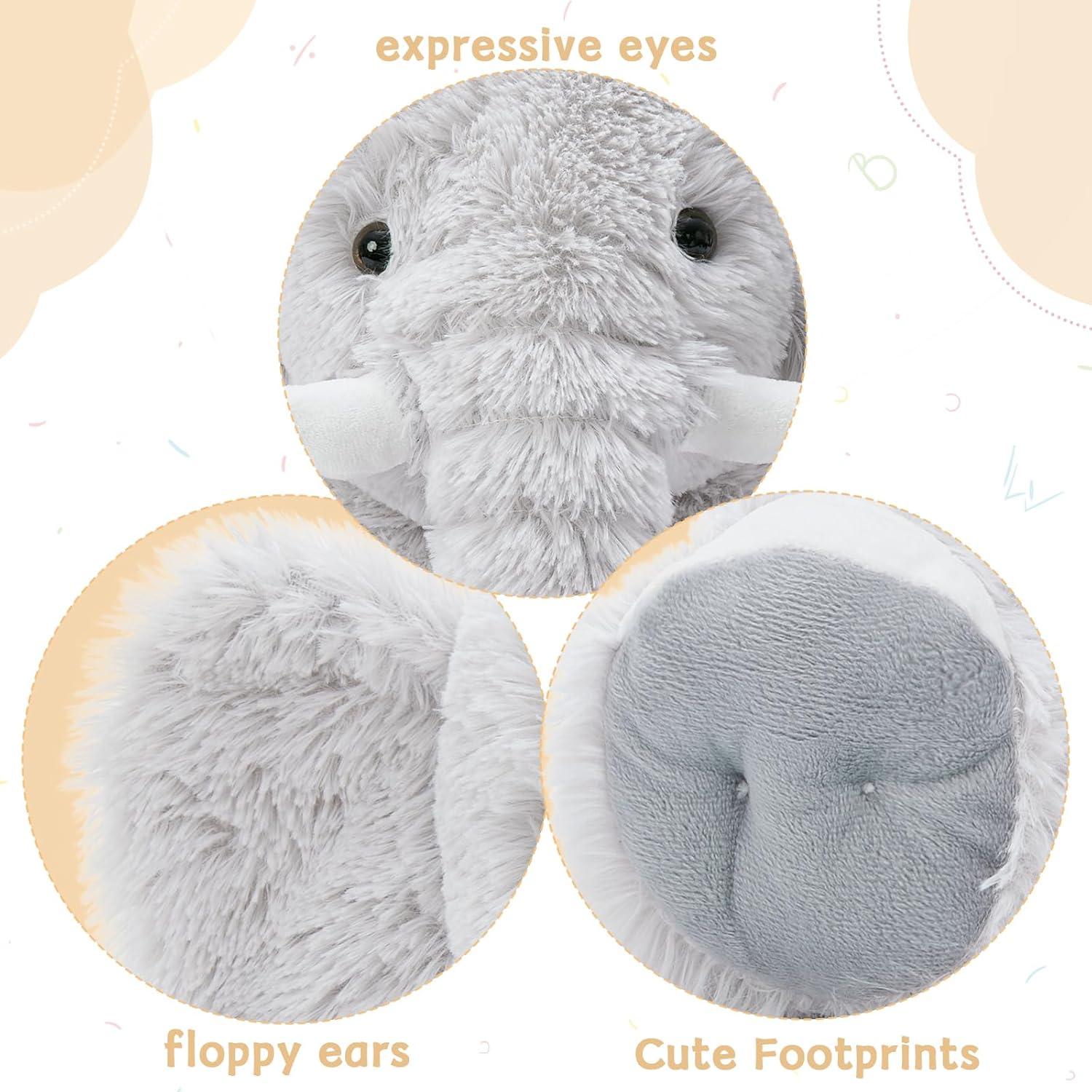 Elefante de Peluche MorisMos Gris 50 cm Suave y Abrazable