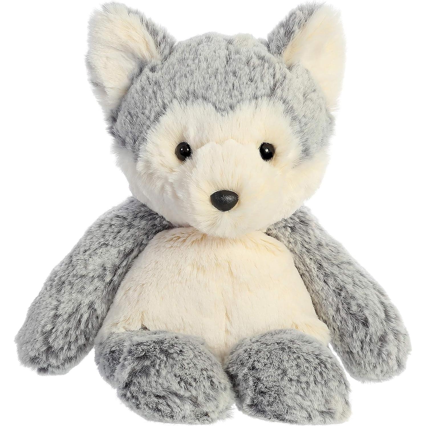 Peluche Lobo Aurora Dulce y Suave 22.86 cm Gris