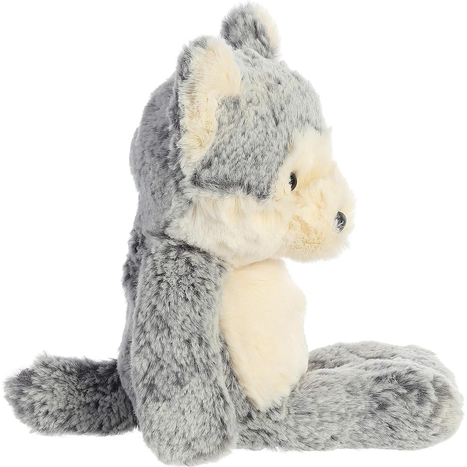 Peluche Lobo Aurora Dulce y Suave 22.86 cm Gris