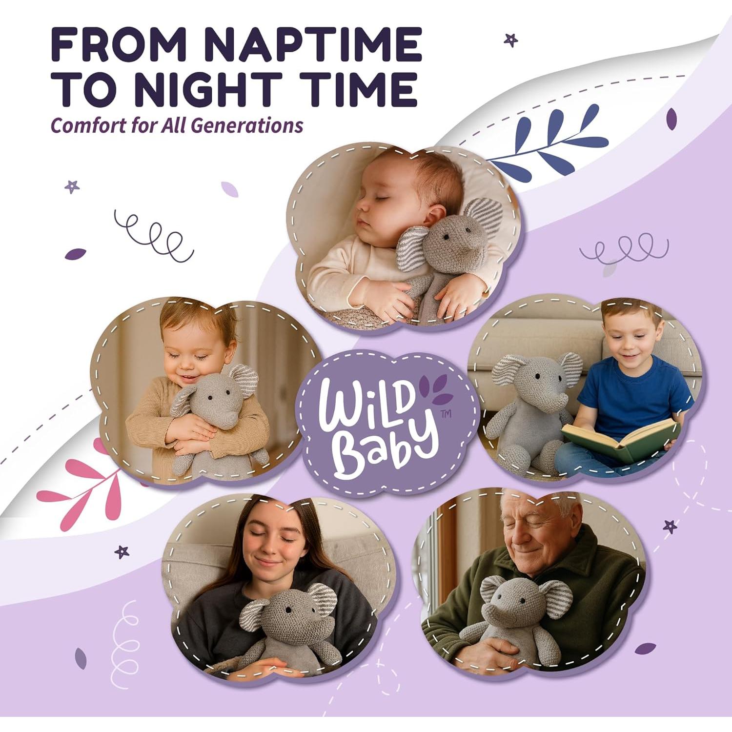 Peluche Calentable Elefante Wild Baby - 20 cm, 226 g