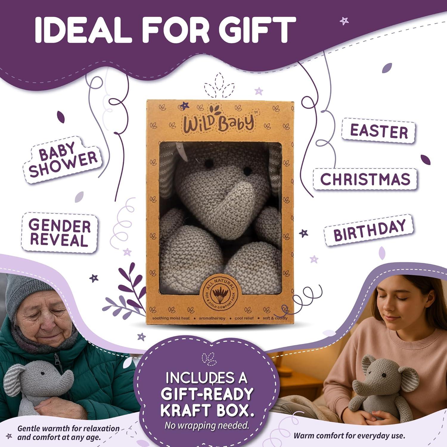 Peluche Calentable Elefante Wild Baby - 20 cm, 226 g