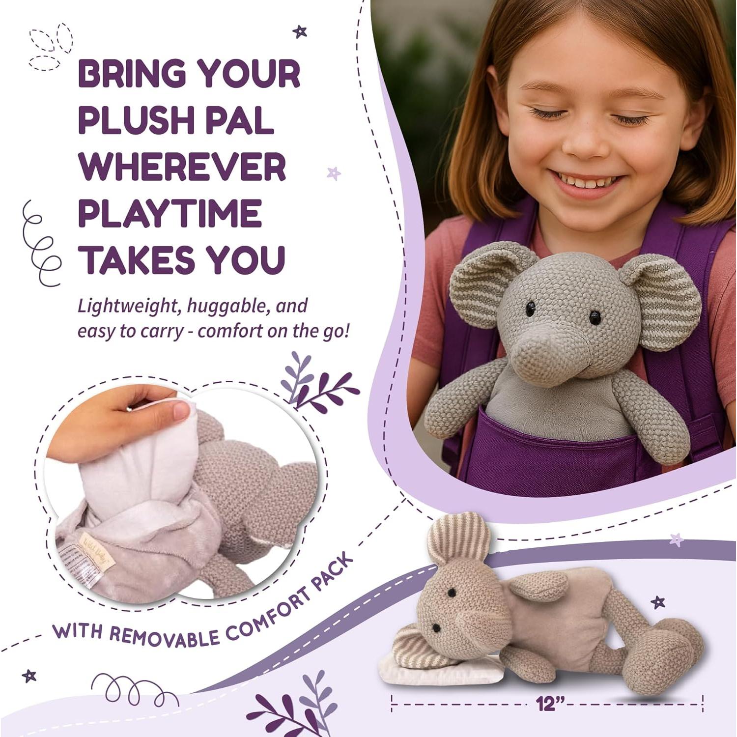 Peluche Calentable Elefante Wild Baby - 20 cm, 226 g