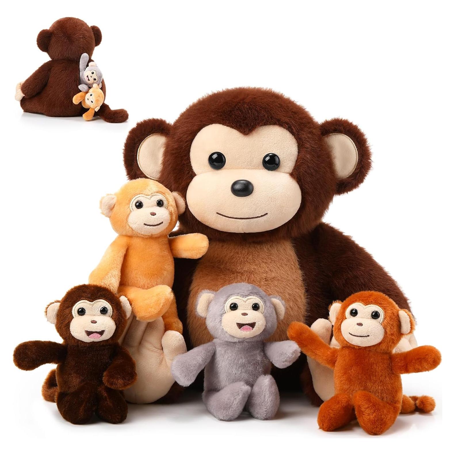 Set de Juguetes de Peluche Mono Aoriher 5 Piezas 33 cm