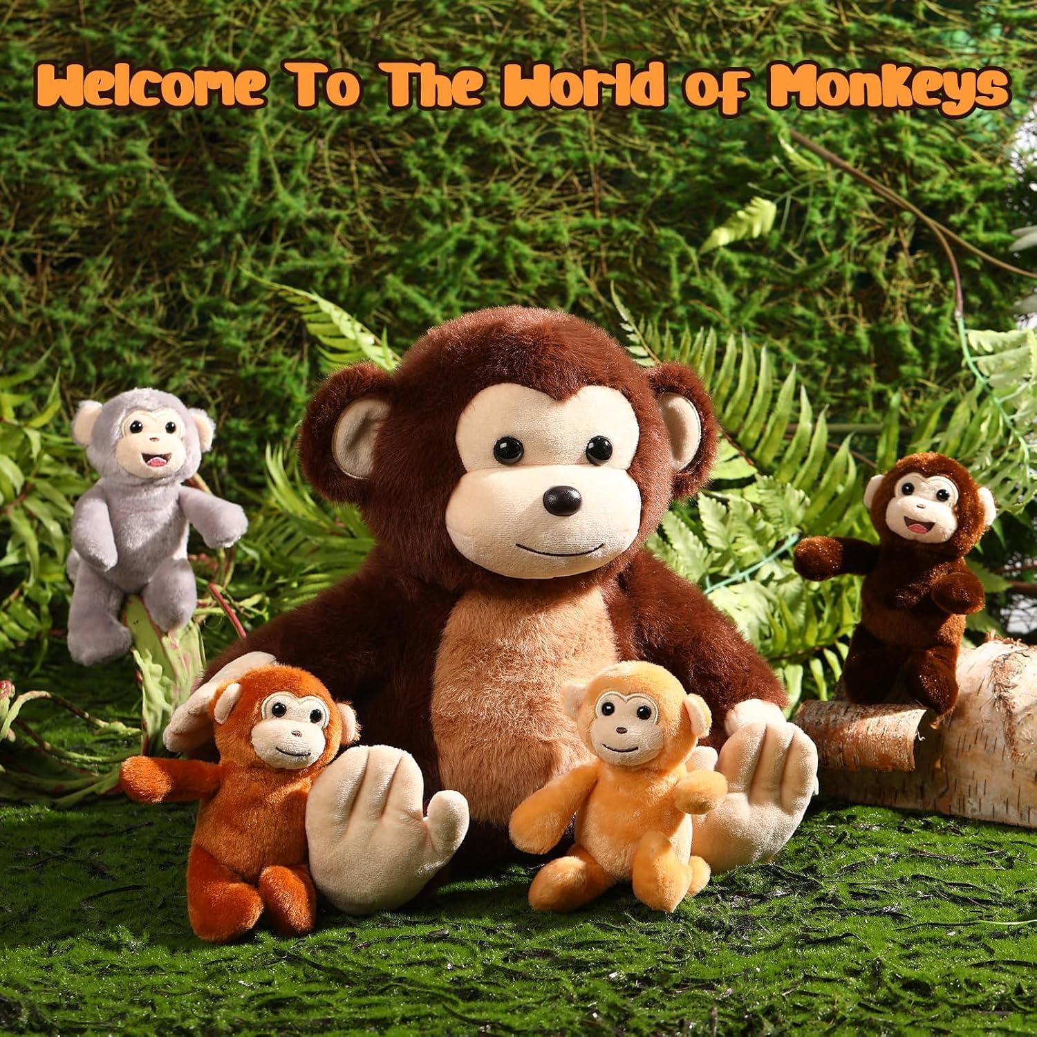 Set de Juguetes de Peluche Mono Aoriher 5 Piezas 33 cm