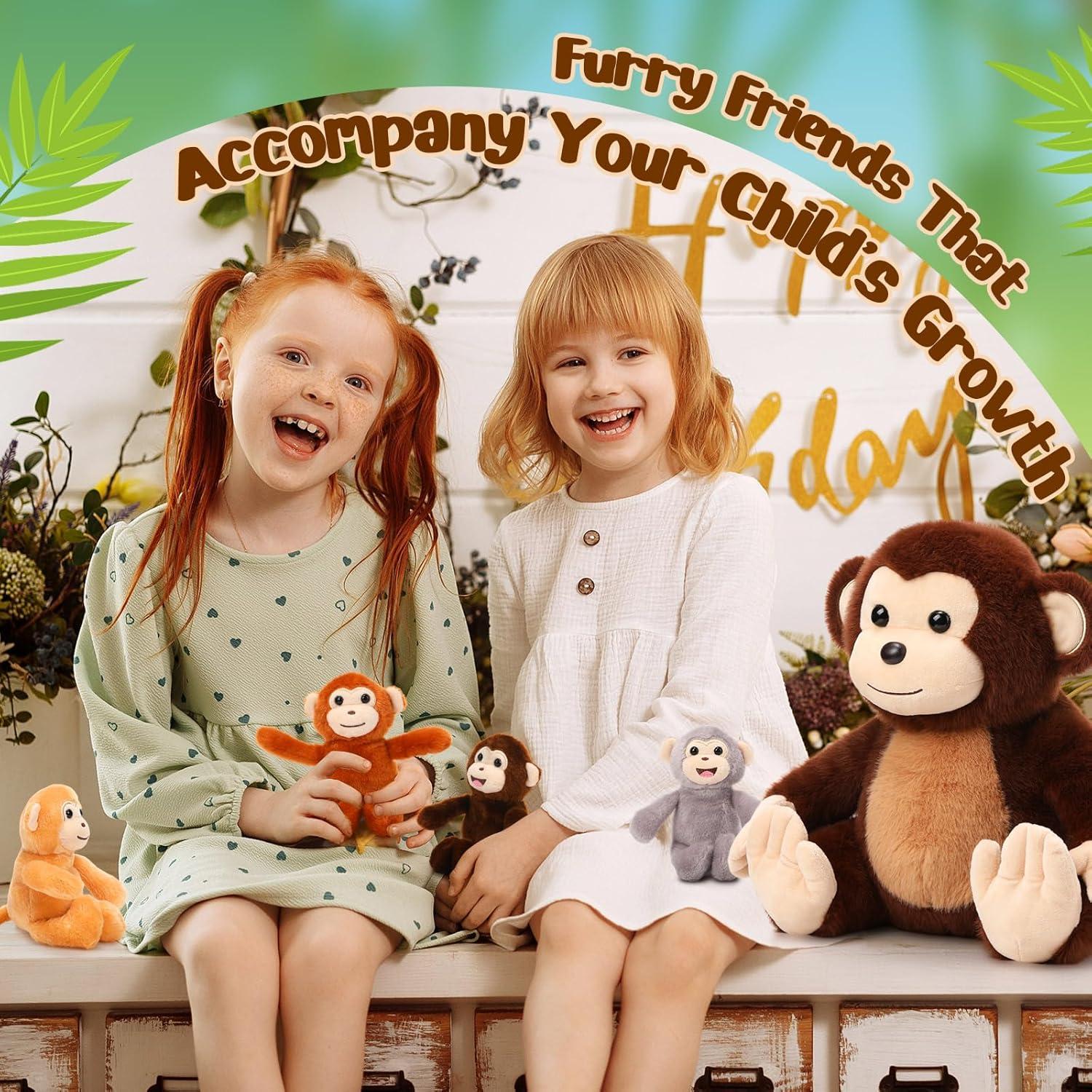 Set de Juguetes de Peluche Mono Aoriher 5 Piezas 33 cm