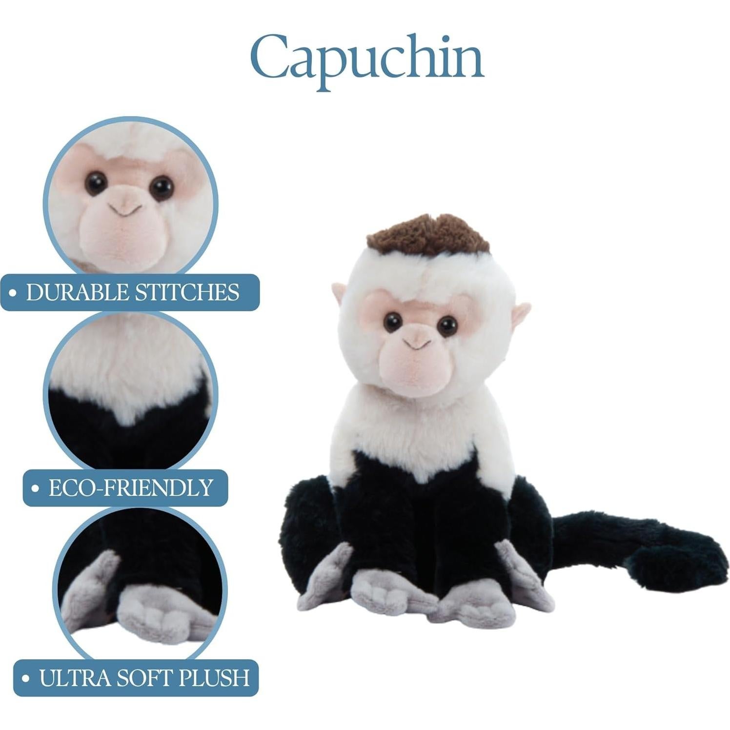 Mono Capuchino de Peluche 30 cm El Zoológico de Caricias