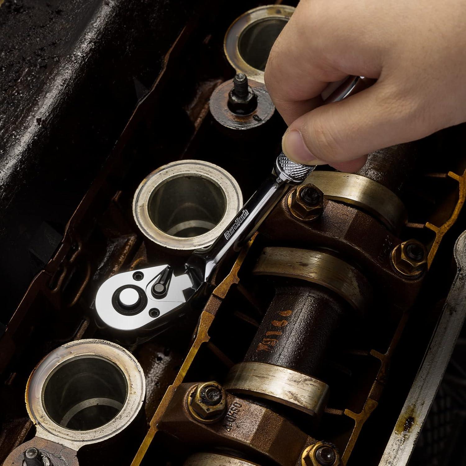 Juego de Llaves de Carraca DURATECH 3 Piezas Cabezal Flexible