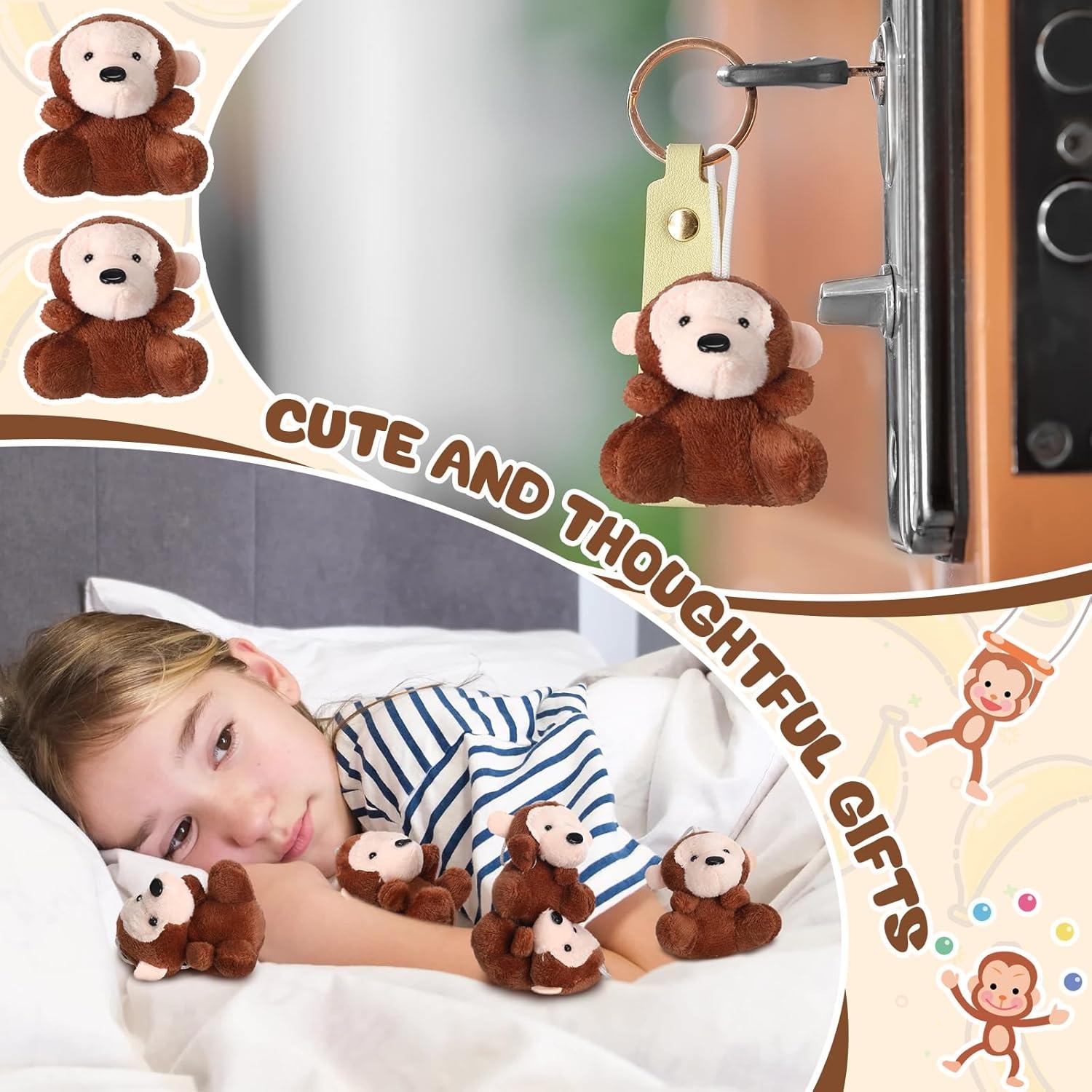 30 Mini Monos de Peluche Shappy para Fiesta y Decoración