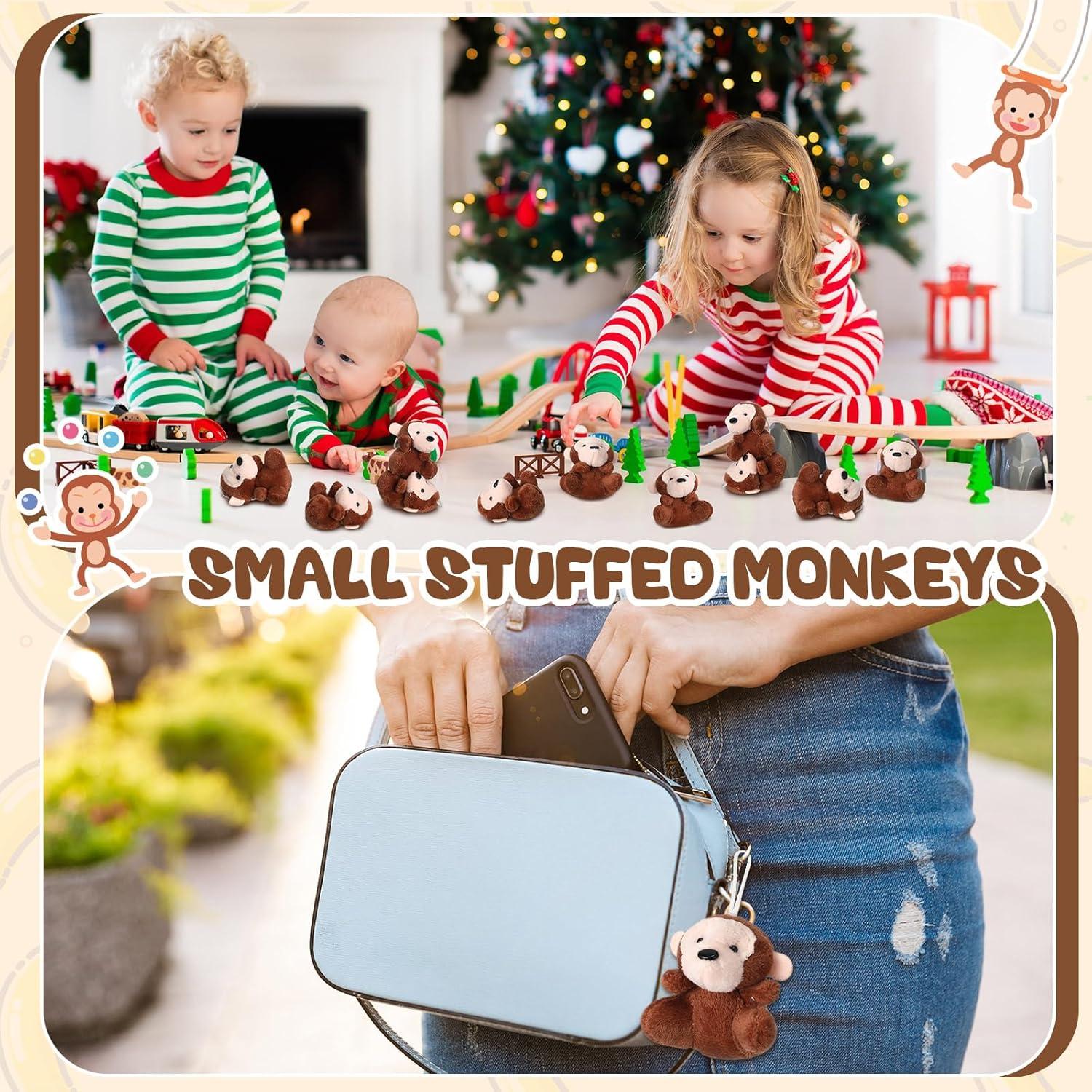 30 Mini Monos de Peluche Shappy para Fiesta y Decoración