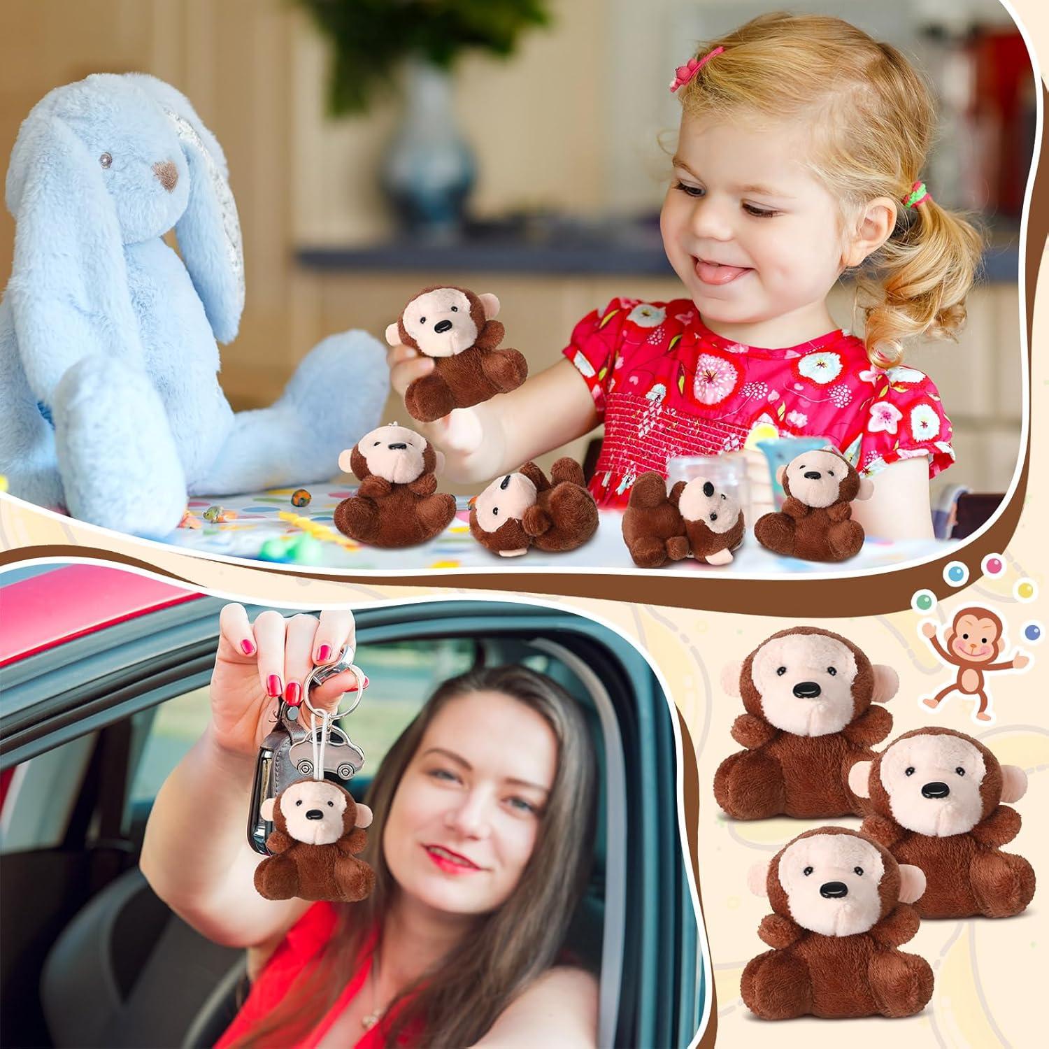 30 Mini Monos de Peluche Shappy para Fiesta y Decoración