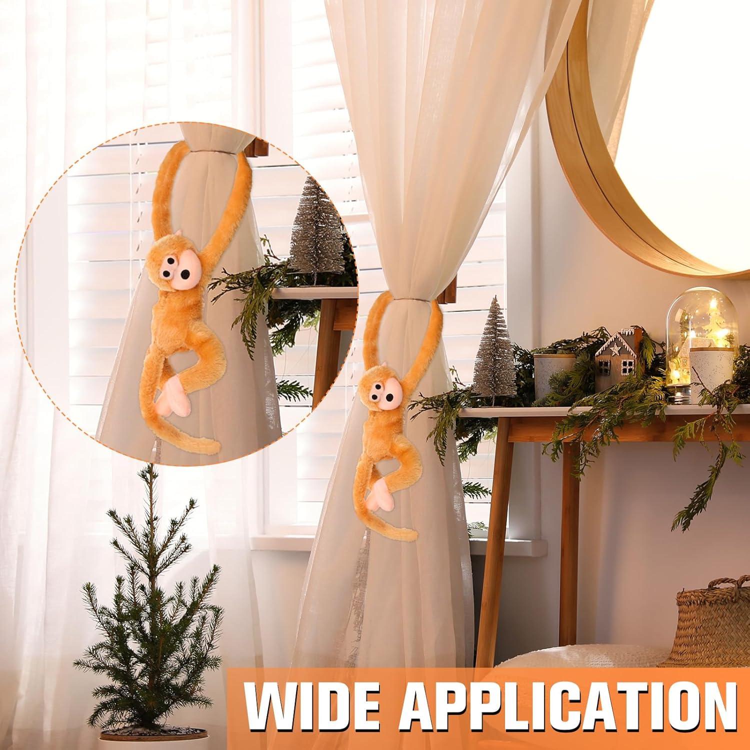 Mono de Peluche Colgante Chivao 2 Pcs 50 cm Marrón y Caqui