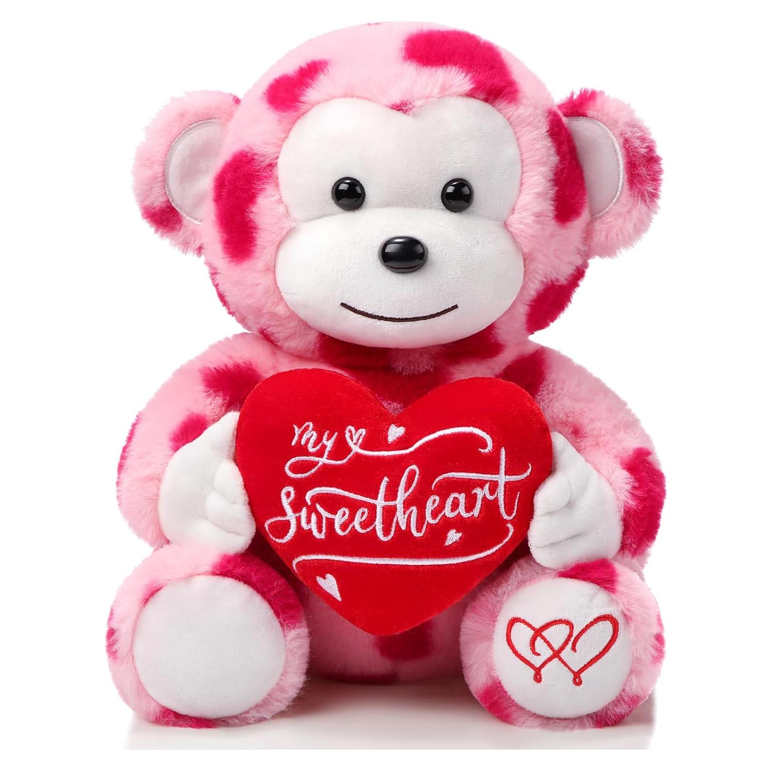 Mono de Peluche Kasyat 30 cm con Corazón - Regalo San Valentín