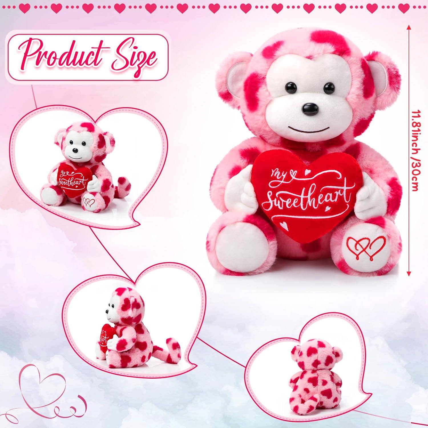 Mono de Peluche Kasyat 30 cm con Corazón - Regalo San Valentín