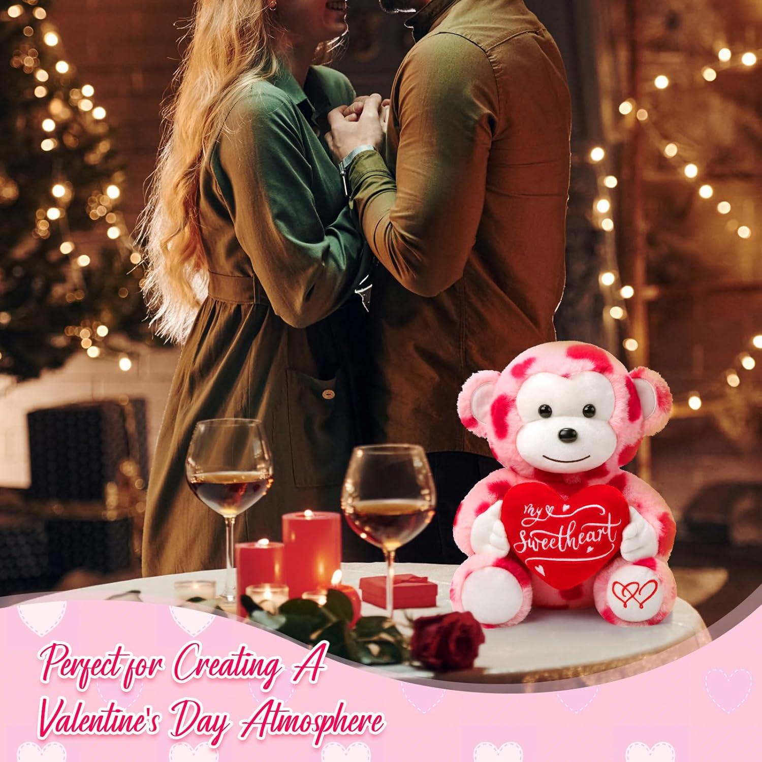 Mono de Peluche Kasyat 30 cm con Corazón - Regalo San Valentín