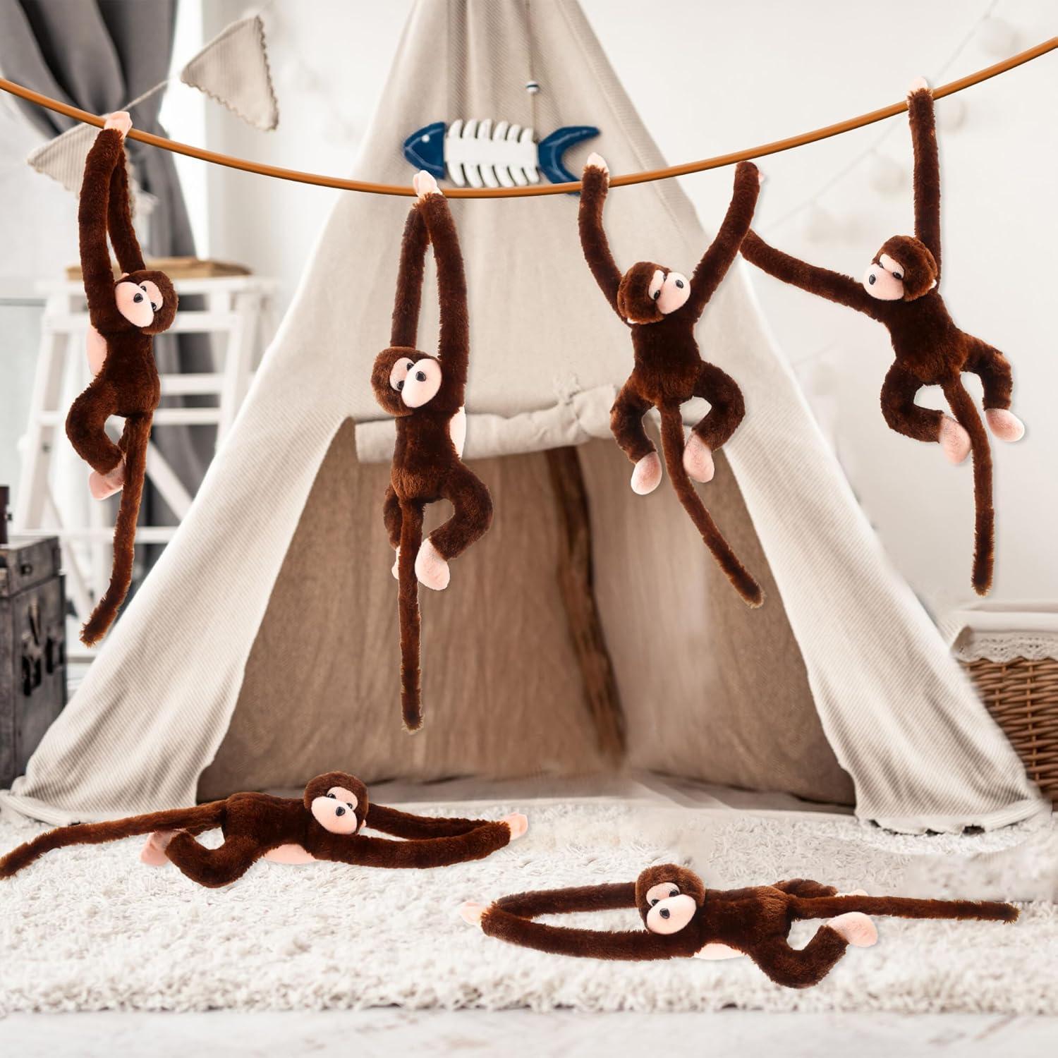 Paquete de 6 Monos Colgantes de Peluche Puteraya 60 cm