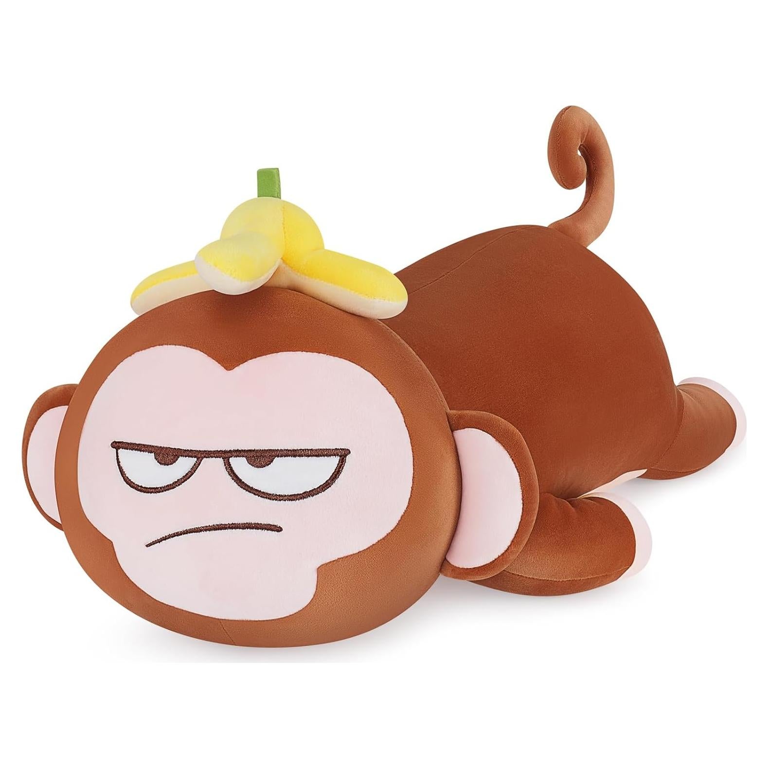 Almohada de Peluche Mono Banana Achwishap 50.8 cm Marrón