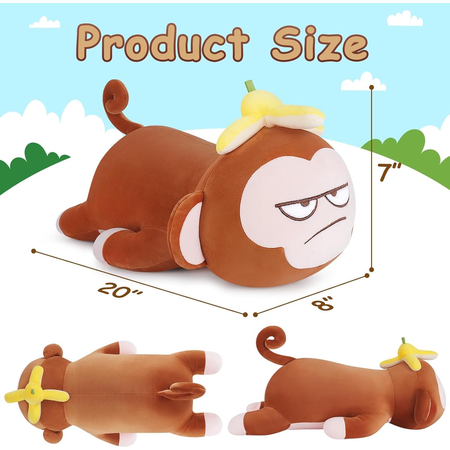 Almohada de Peluche Mono Banana Achwishap 50.8 cm Marrón