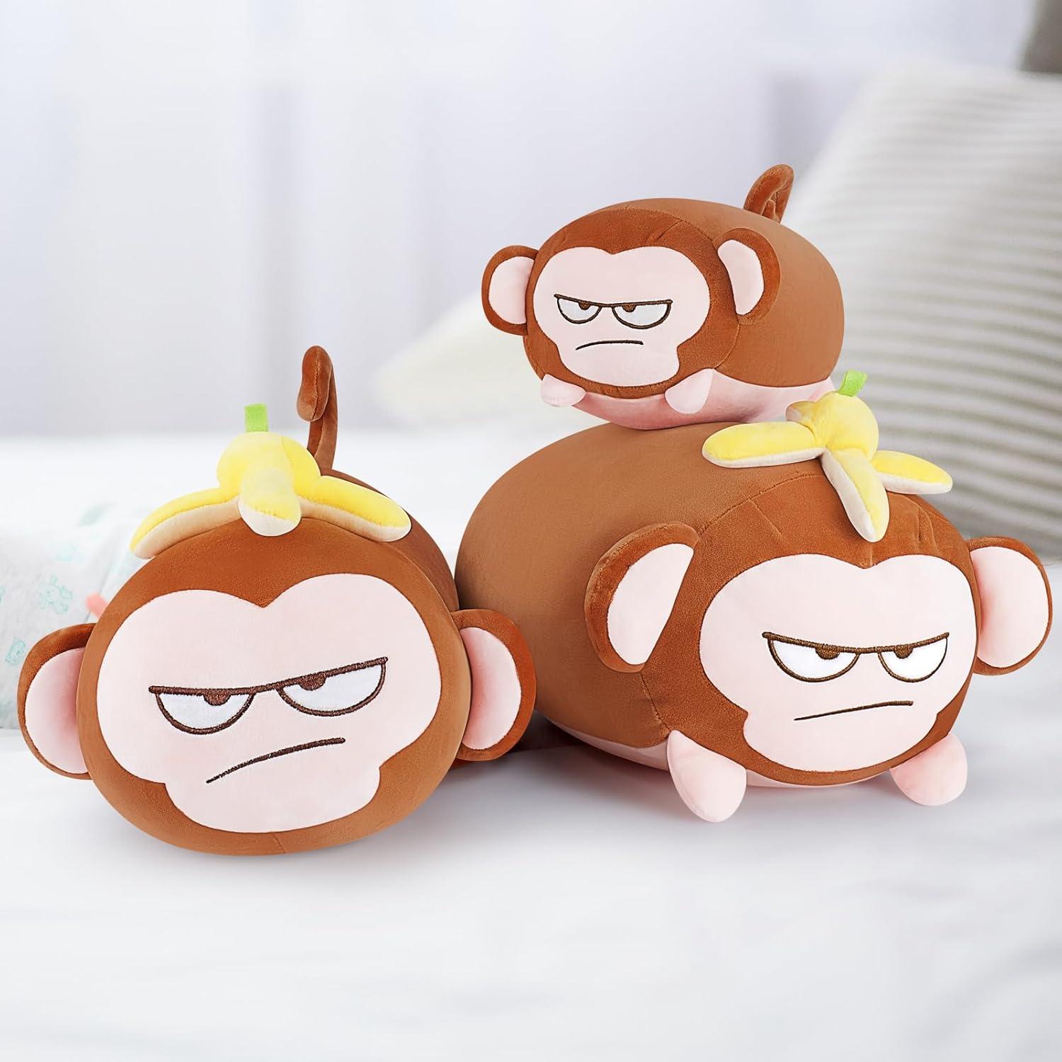 Almohada de Peluche Mono Banana Achwishap 50.8 cm Marrón