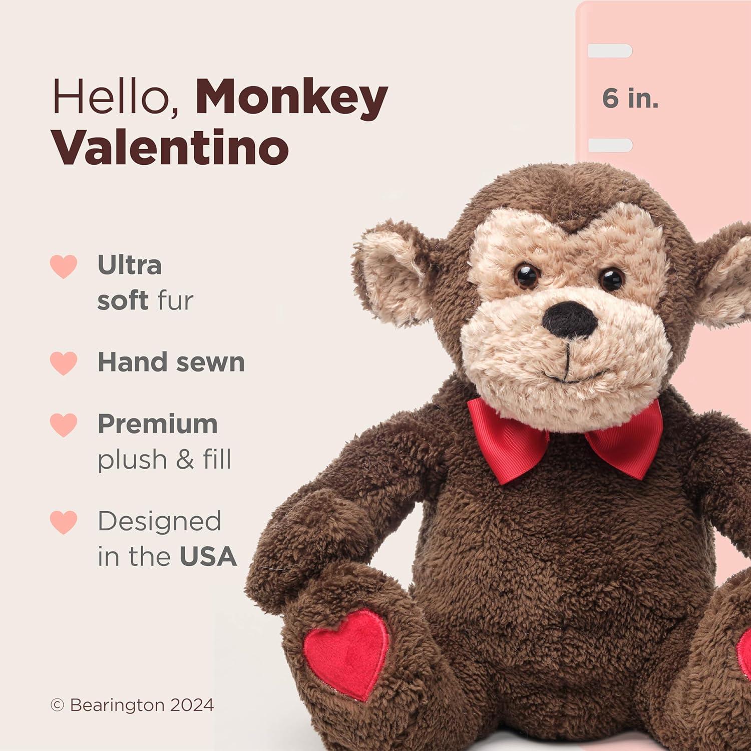 Peluche Mono Valentino Bearington 15 cm San Valentín