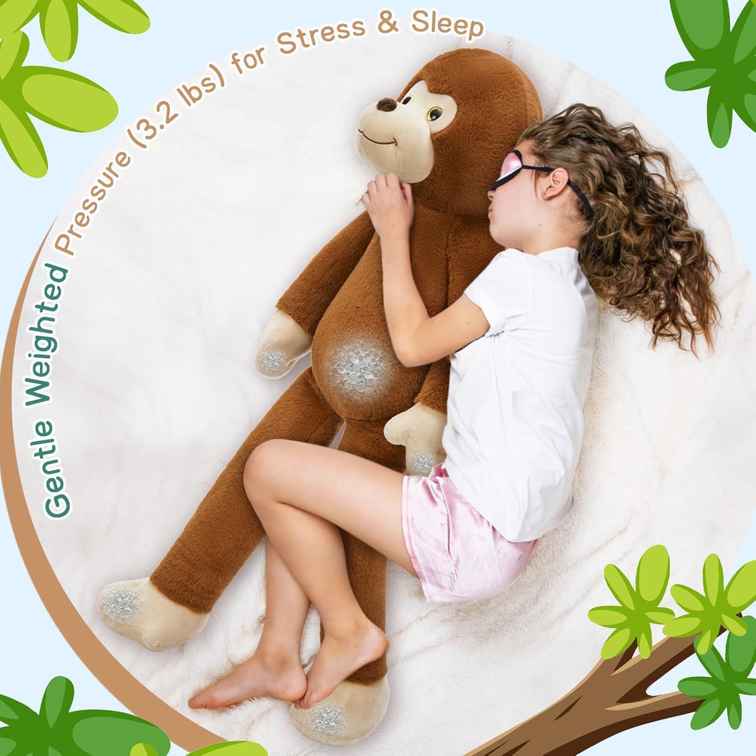 Mono de Peluche con Peso Tezituor 100 cm para Alivio de Ansiedad