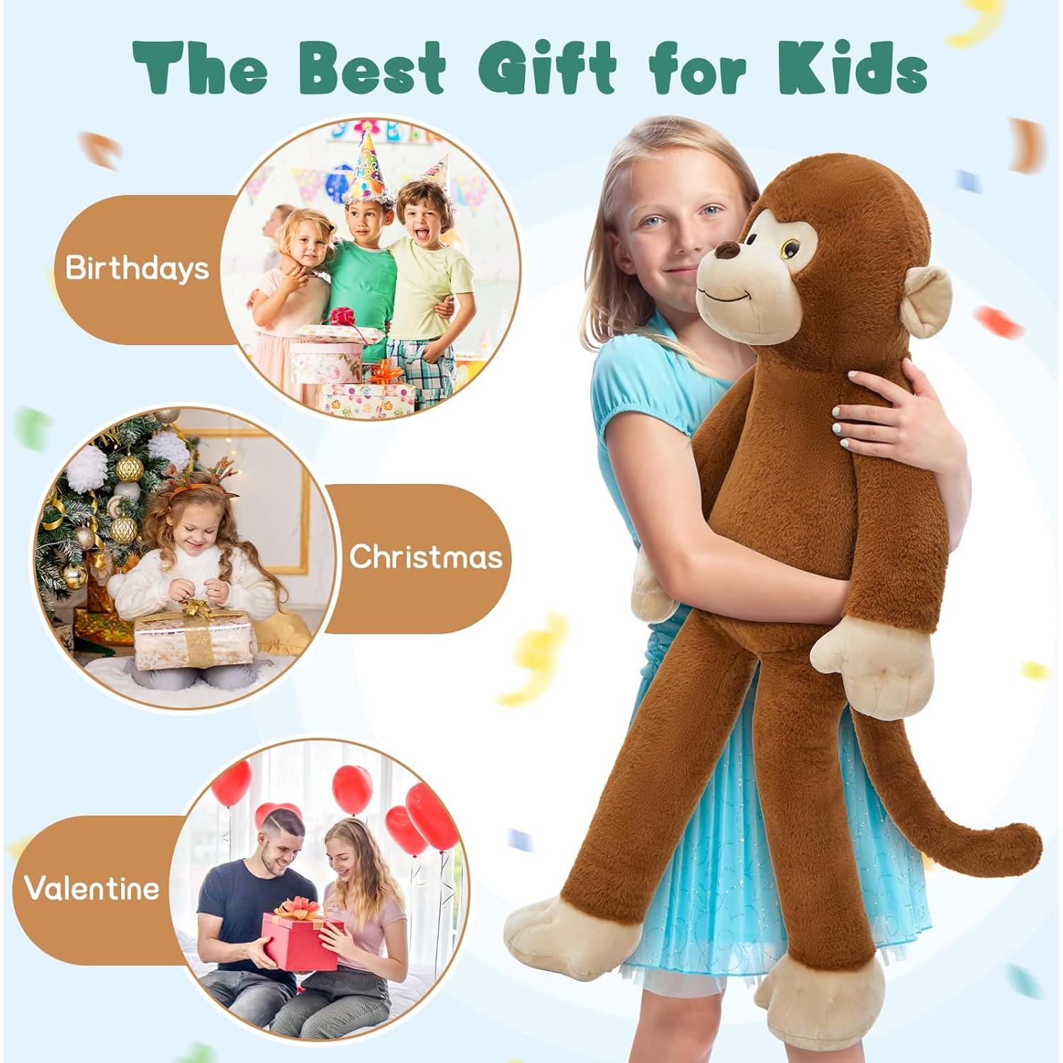 Mono de Peluche con Peso Tezituor 100 cm para Alivio de Ansiedad