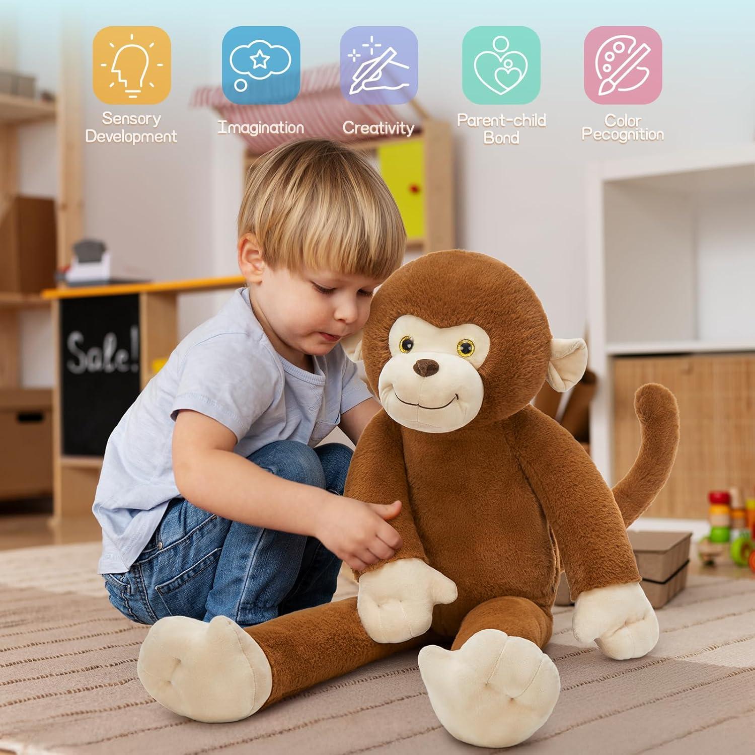 Mono de Peluche con Peso Tezituor 100 cm para Alivio de Ansiedad