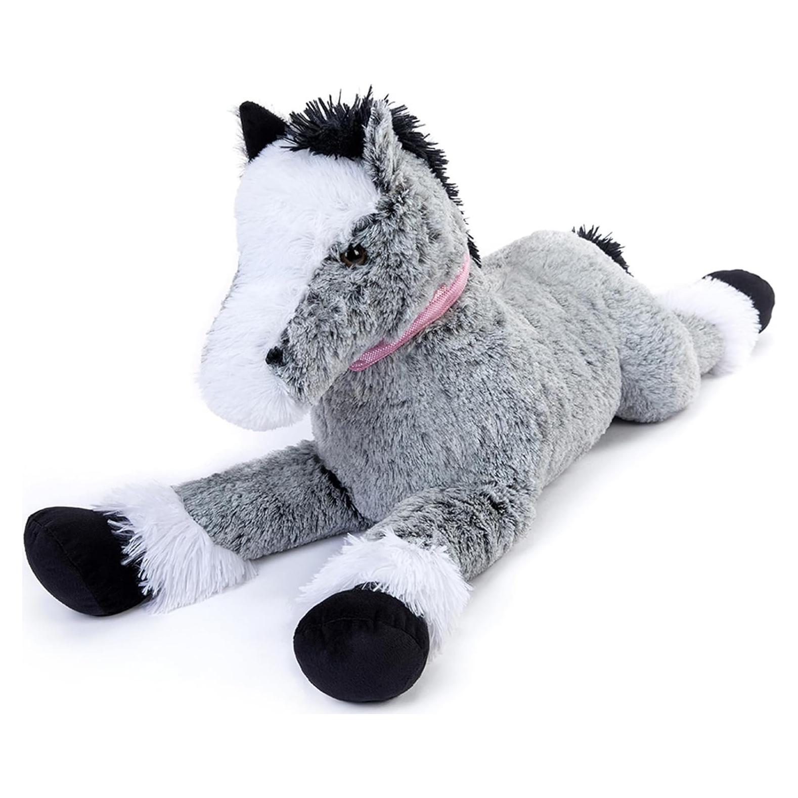 Caballo de Peluche Tezituor 90 cm Gris Suave para Niños