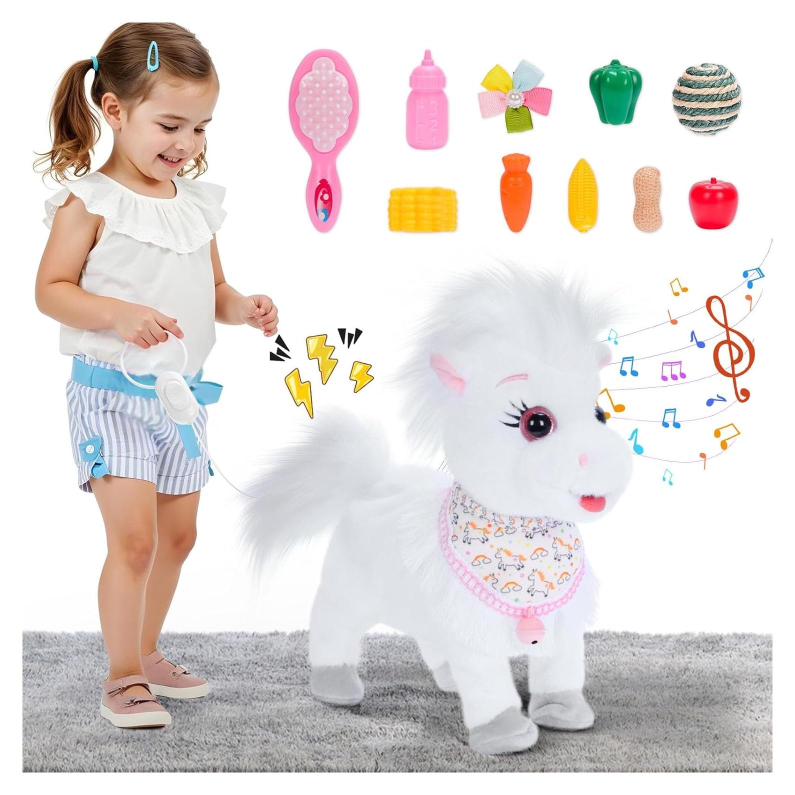 Pony Cantante Caminante Eléctrico Ylpaprm Blanco 29.21 cm