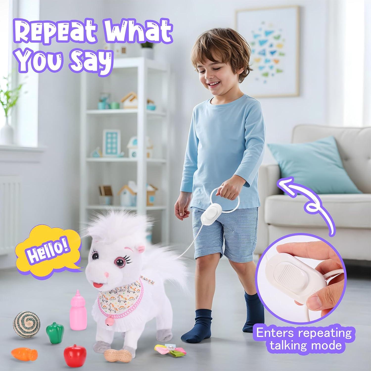 Pony Cantante Caminante Eléctrico Ylpaprm Blanco 29.21 cm