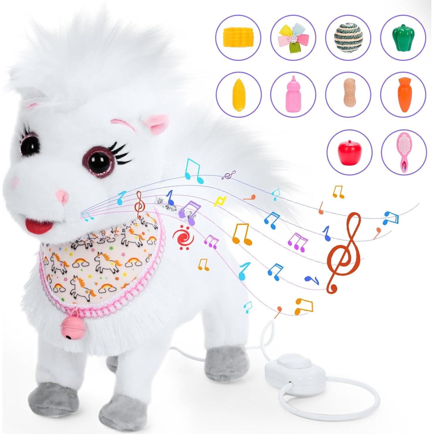 Pony Cantante Caminante Eléctrico Ylpaprm Blanco 29.21 cm