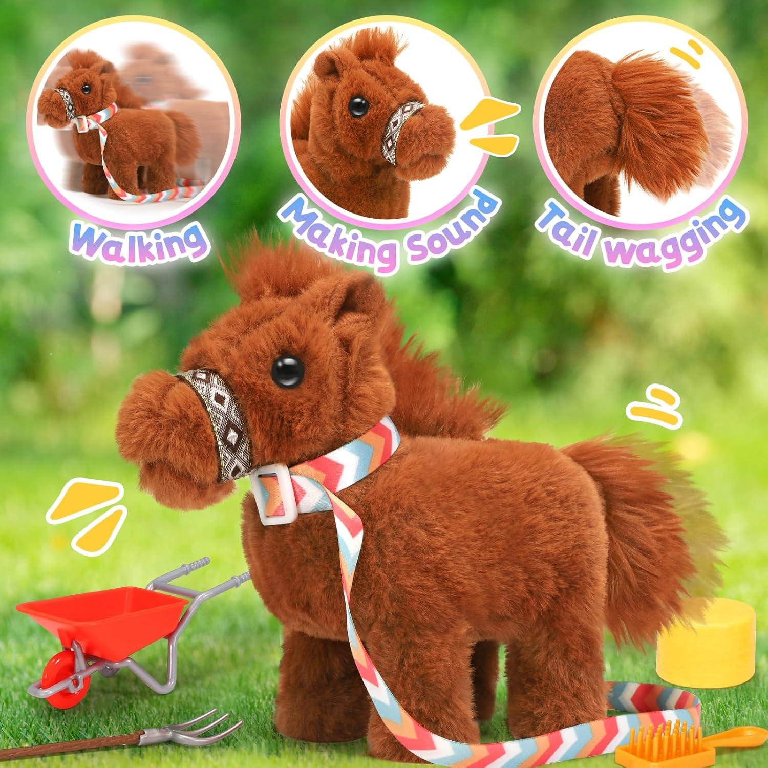 Caballo de Peluche Interactivo Tagitary 20x9x13.5cm Marrón