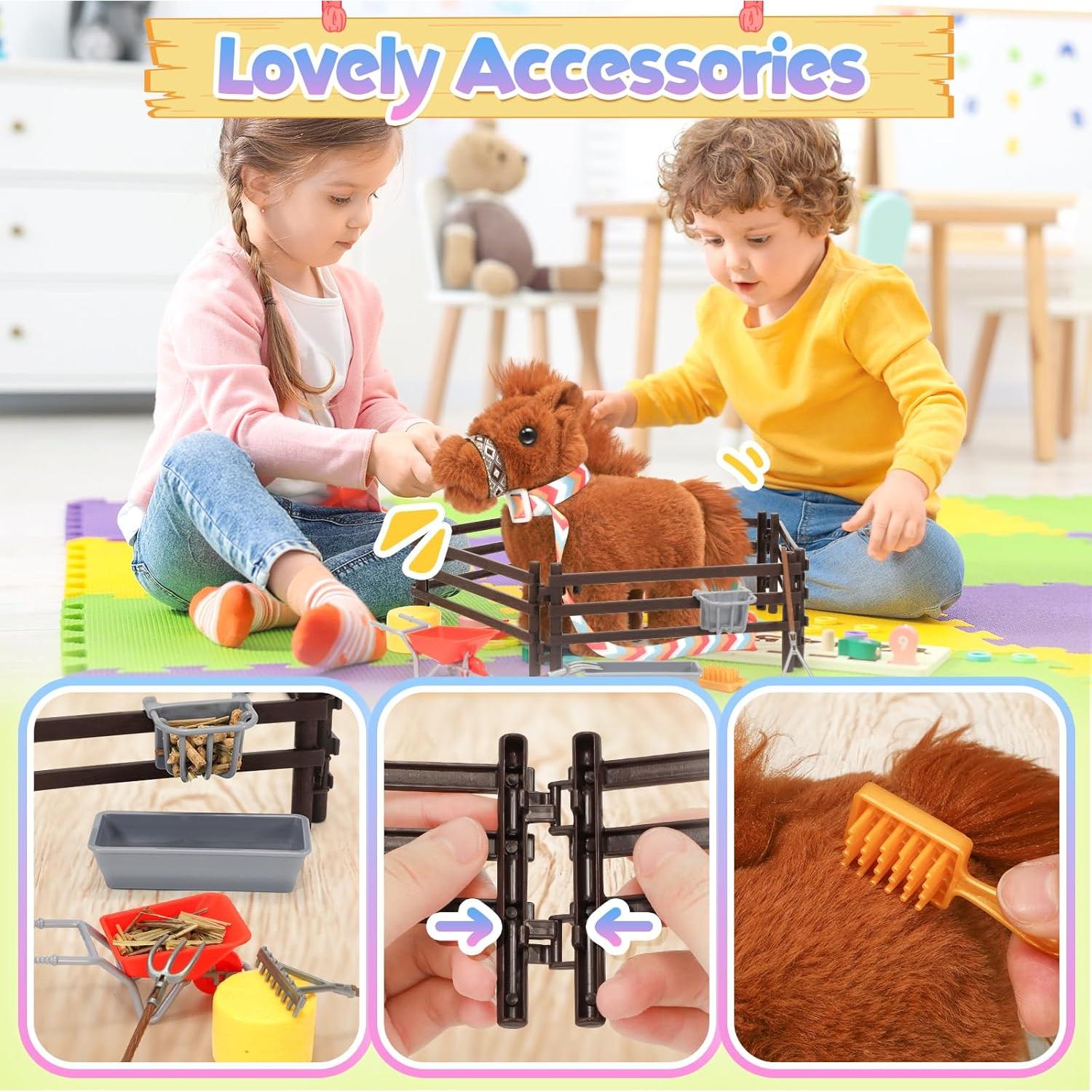 Caballo de Peluche Interactivo Tagitary 20x9x13.5cm Marrón