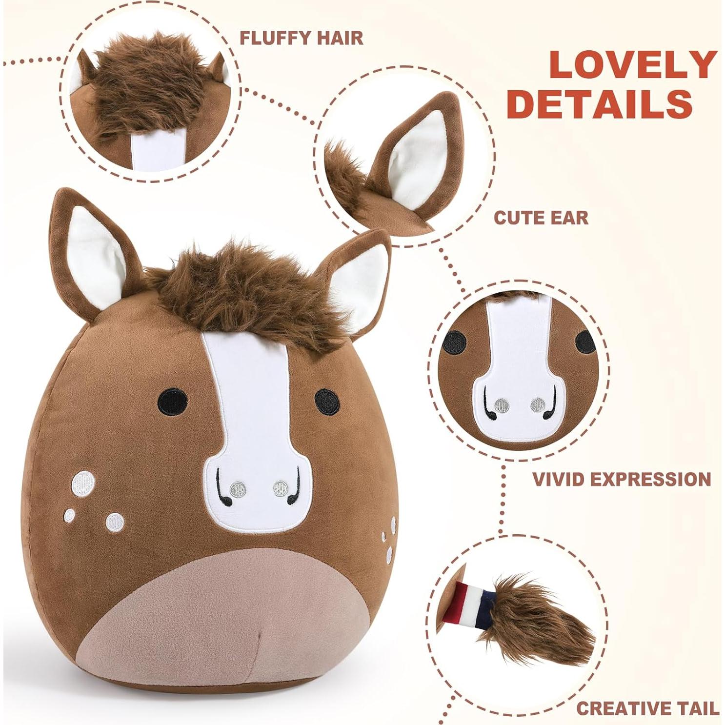 Peluche Caballo Cuarto de Milla PEACH CAT 30 cm Marrón