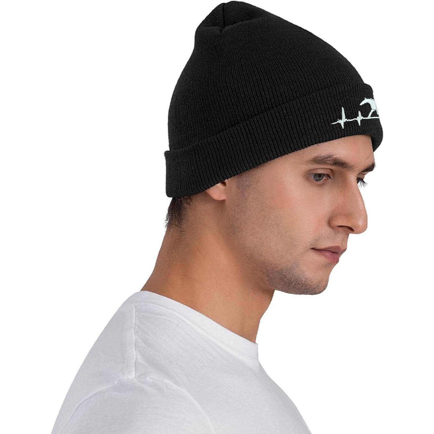 Gorro de Punto Bordado Unisex Athjunss - Negro 18x30 cm