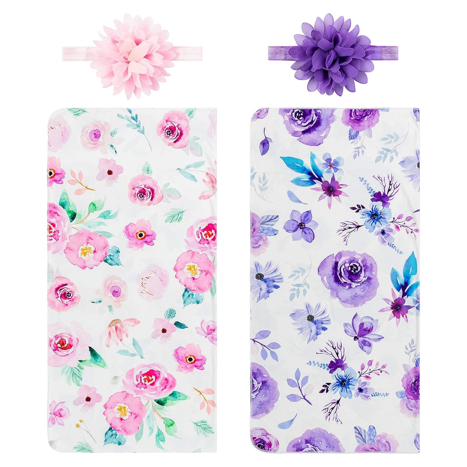 Conjunto de mantas de swaddle R HORSE 2 unidades floral 0-3 meses