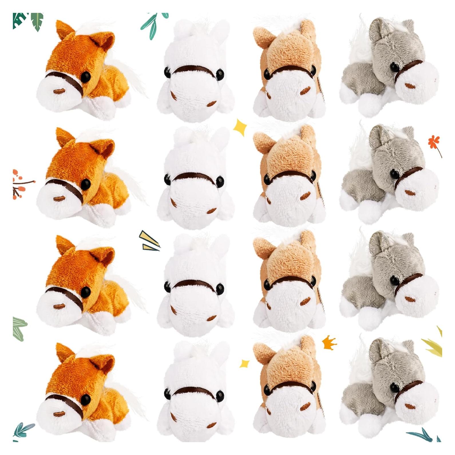 16 Mini Caballos de Peluche Flahard 8.13 cm para Fiesta