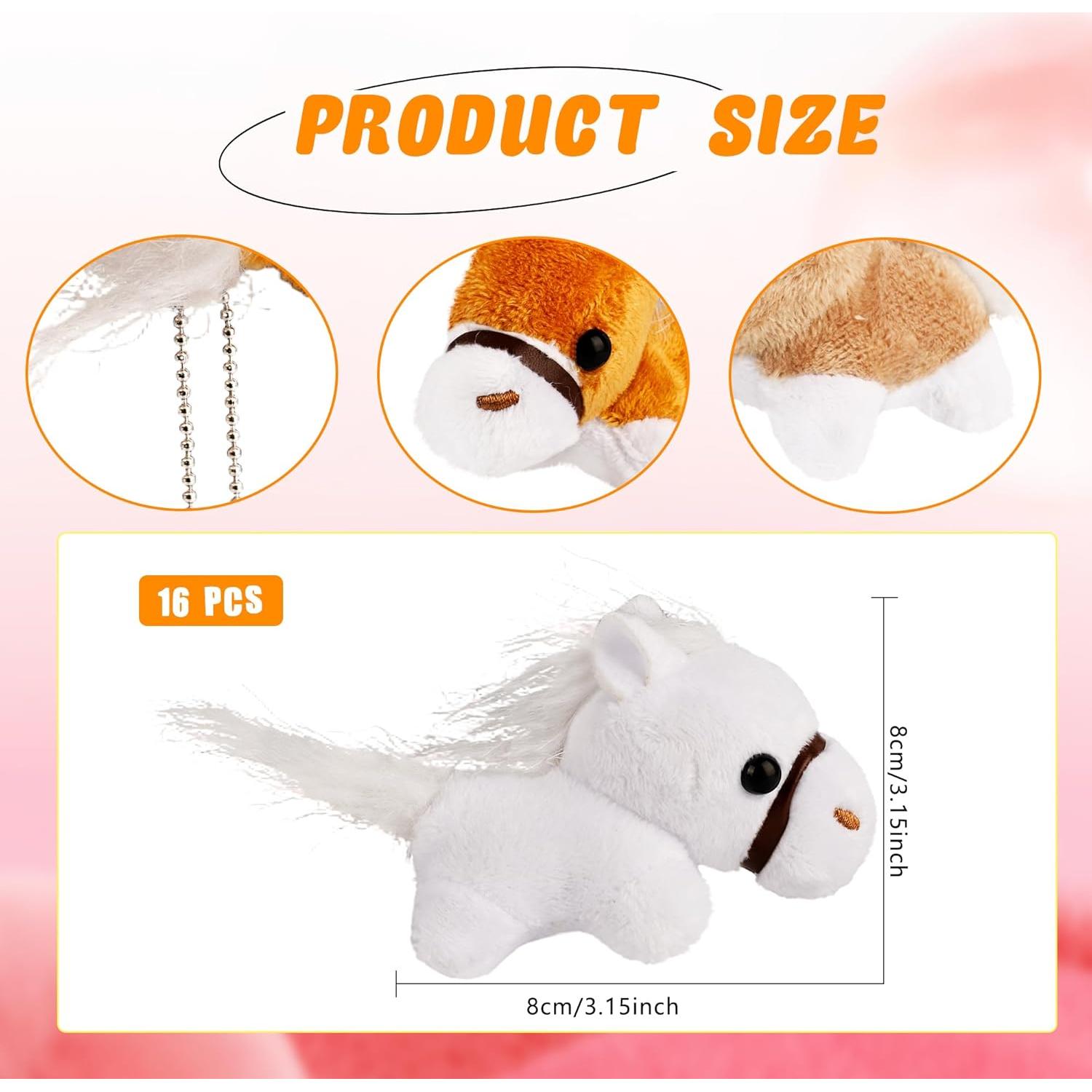 16 Mini Caballos de Peluche Flahard 8.13 cm para Fiesta