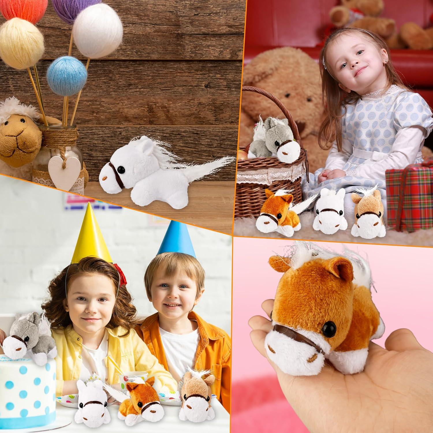 16 Mini Caballos de Peluche Flahard 8.13 cm para Fiesta