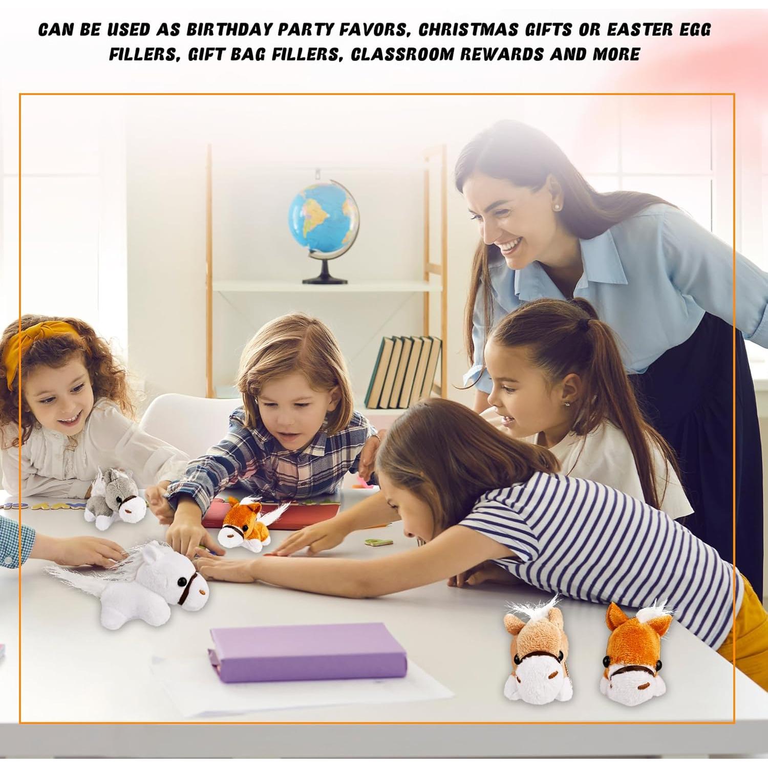 16 Mini Caballos de Peluche Flahard 8.13 cm para Fiesta