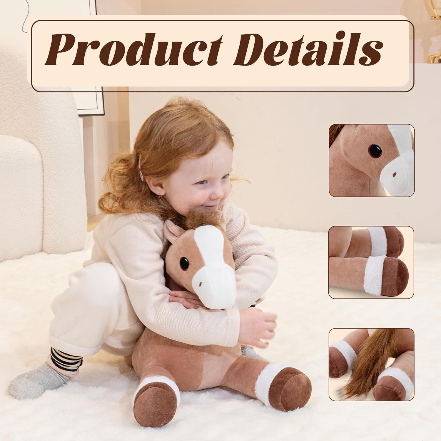 Caballo de Peluche Grande con Peso 60cm - Jrystar