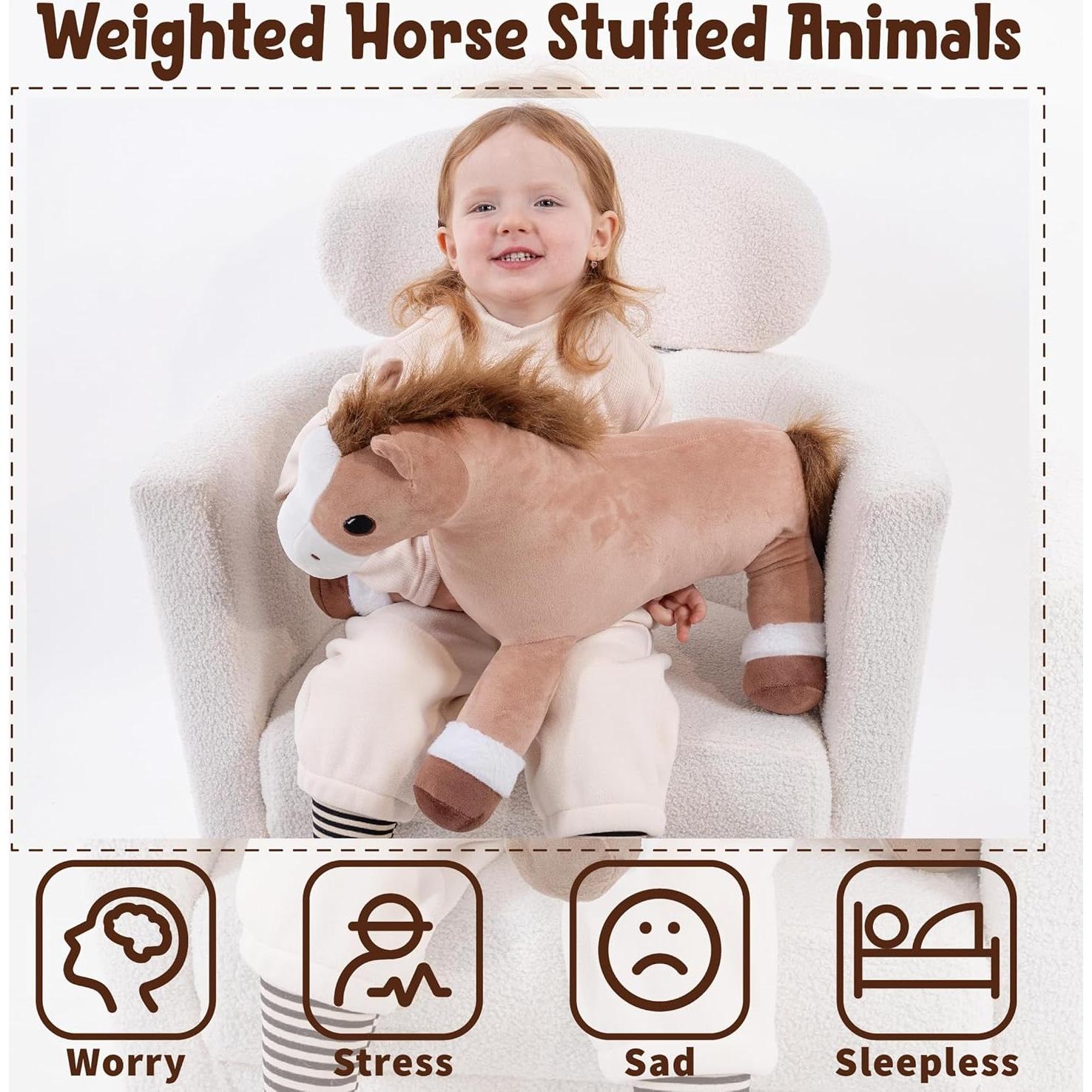 Caballo de Peluche Grande con Peso 60cm - Jrystar