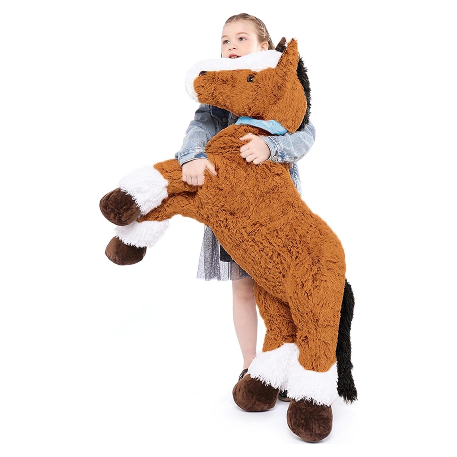 Caballo de Peluche Realista Tezituor 119 cm Marrón Oscuro