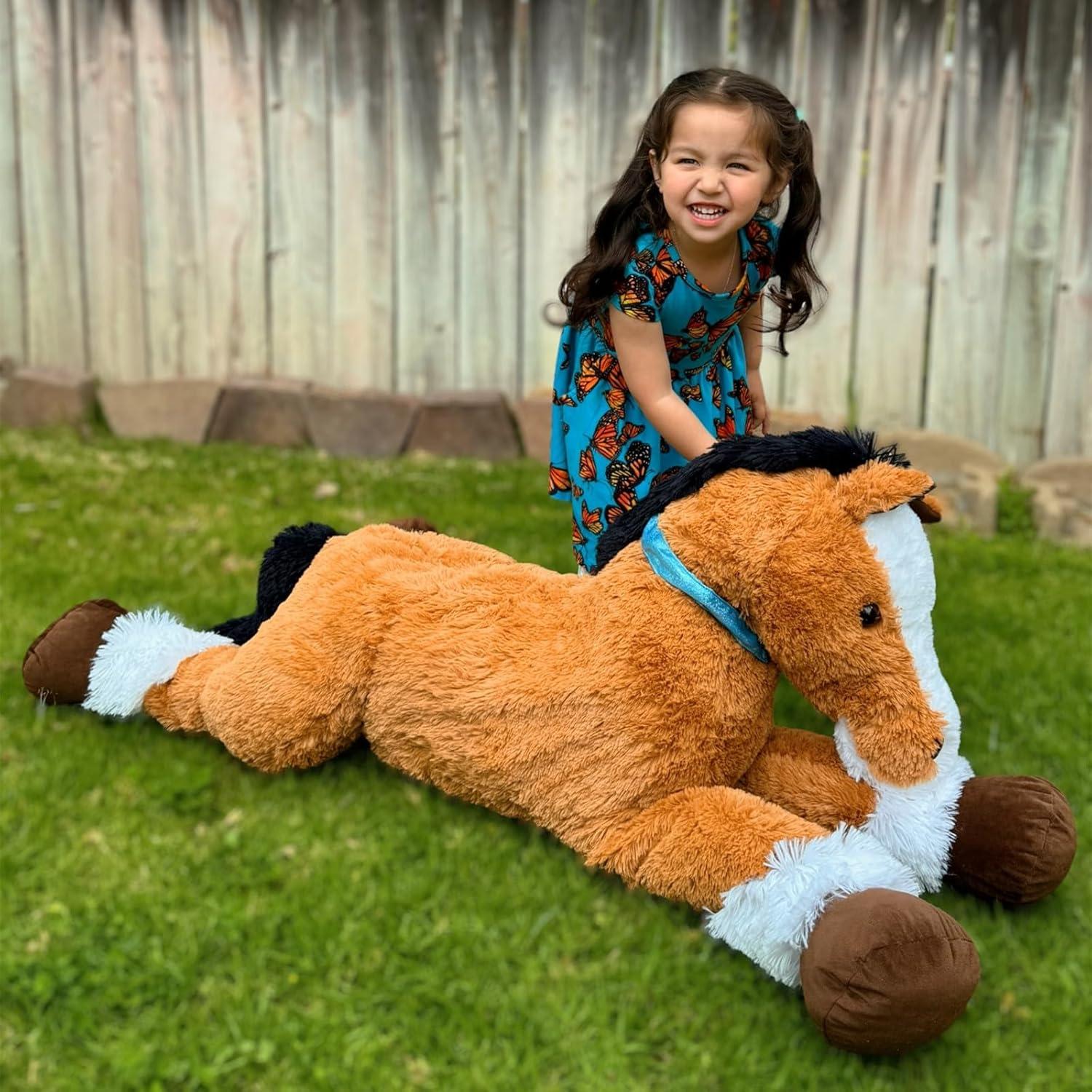 Caballo de Peluche Realista Tezituor 119 cm Marrón Oscuro